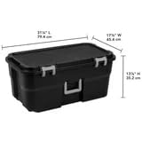 22 Gallon Black Wheeled Plastic Storage Trunk L328