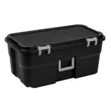 22 Gallon Black Wheeled Plastic Storage Trunk L328