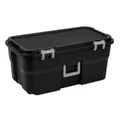 22 Gallon Black Wheeled Plastic Storage Trunk L328