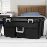 22 Gallon Black Wheeled Plastic Storage Trunk L328