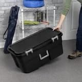 22 Gallon Black Wheeled Plastic Storage Trunk L328