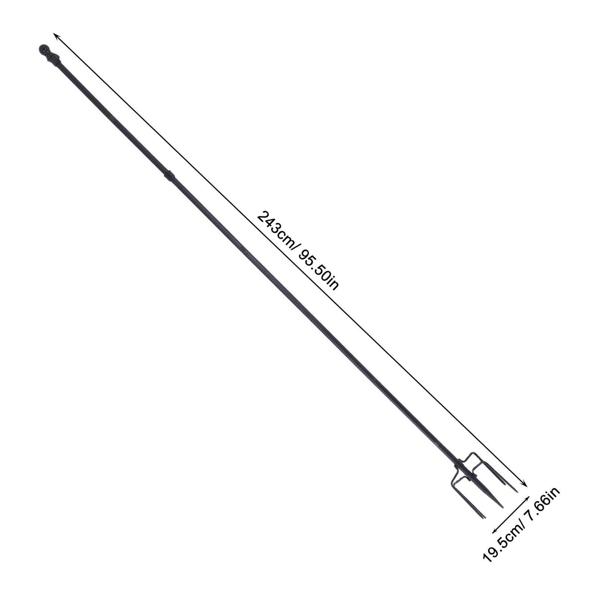 Heavy Duty in Ground Flag Pole Holder with 5 Prongs Base E498951