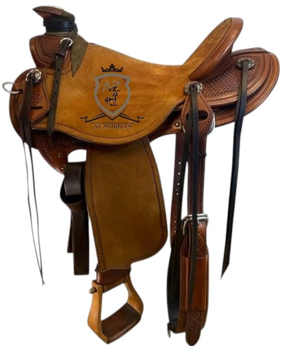 Roughout Western Ranch Saddle with Deep Seat F8483