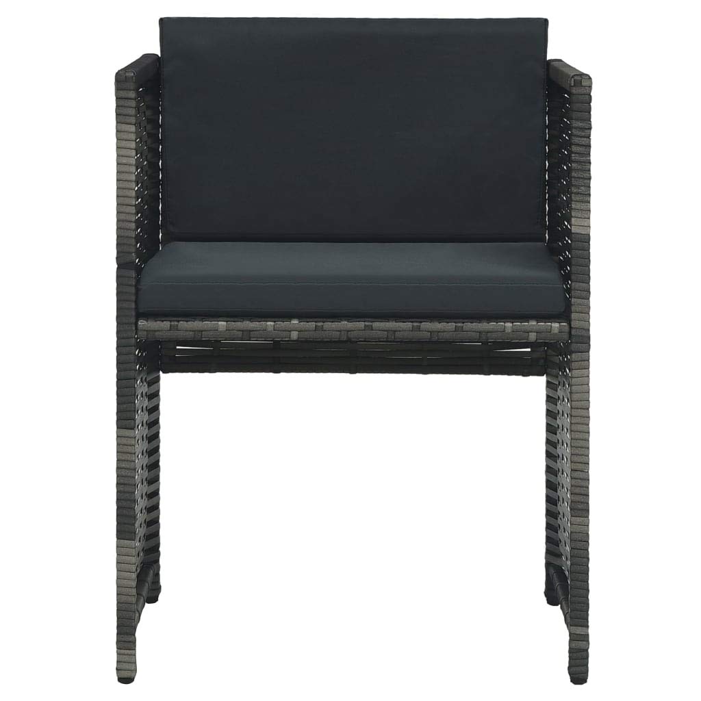 Grey 3-Piece Bistro Set with Glass-Top Table and Stacking Chairs K4531