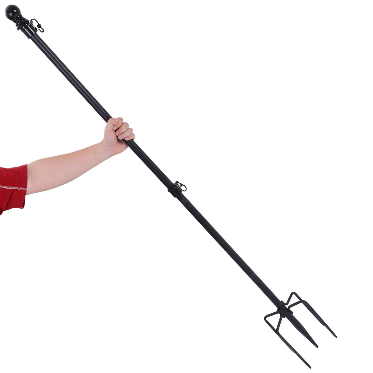Heavy Duty in Ground Flag Pole Holder with 5 Prongs Base E498951
