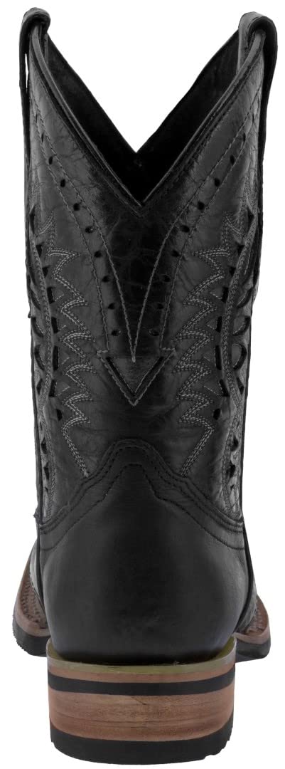 Black Leather Cowboy Boots U34894