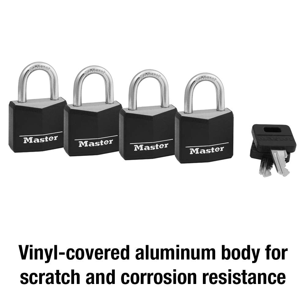 Outdoor Weather-Resistant Keyed Padlock 4-Pack P868080