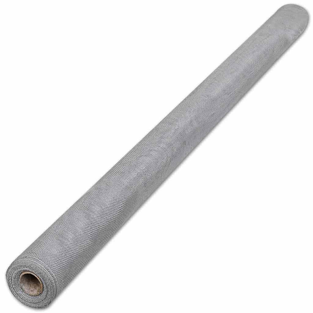 Aluminum Mesh Screen 39.4x196.9 Inch Silver L66540