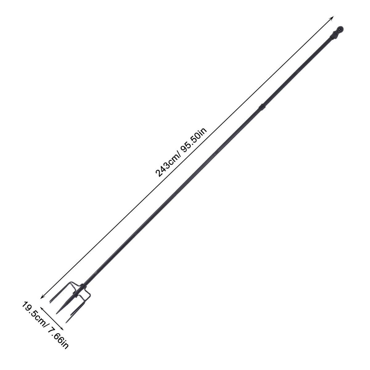 Heavy Duty in Ground Flag Pole Holder with 5 Prongs Base E498951
