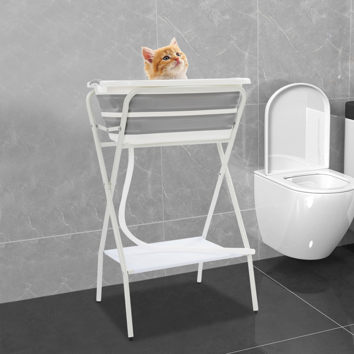 Foldable 2 in 1 Pet Bathtub with Stand W519