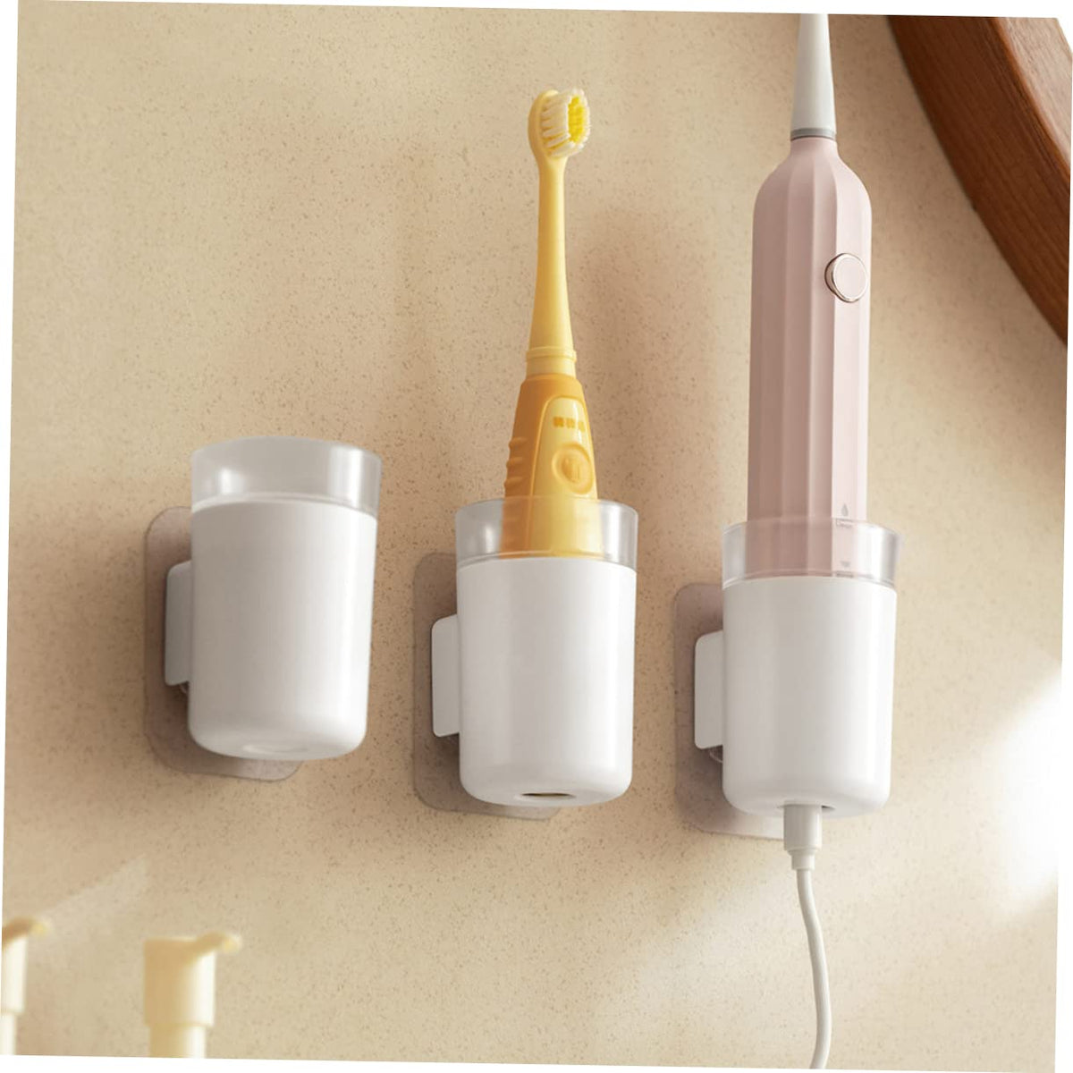 Wall Mounted Toothbrush Holder 2 Pack Plastic B8803