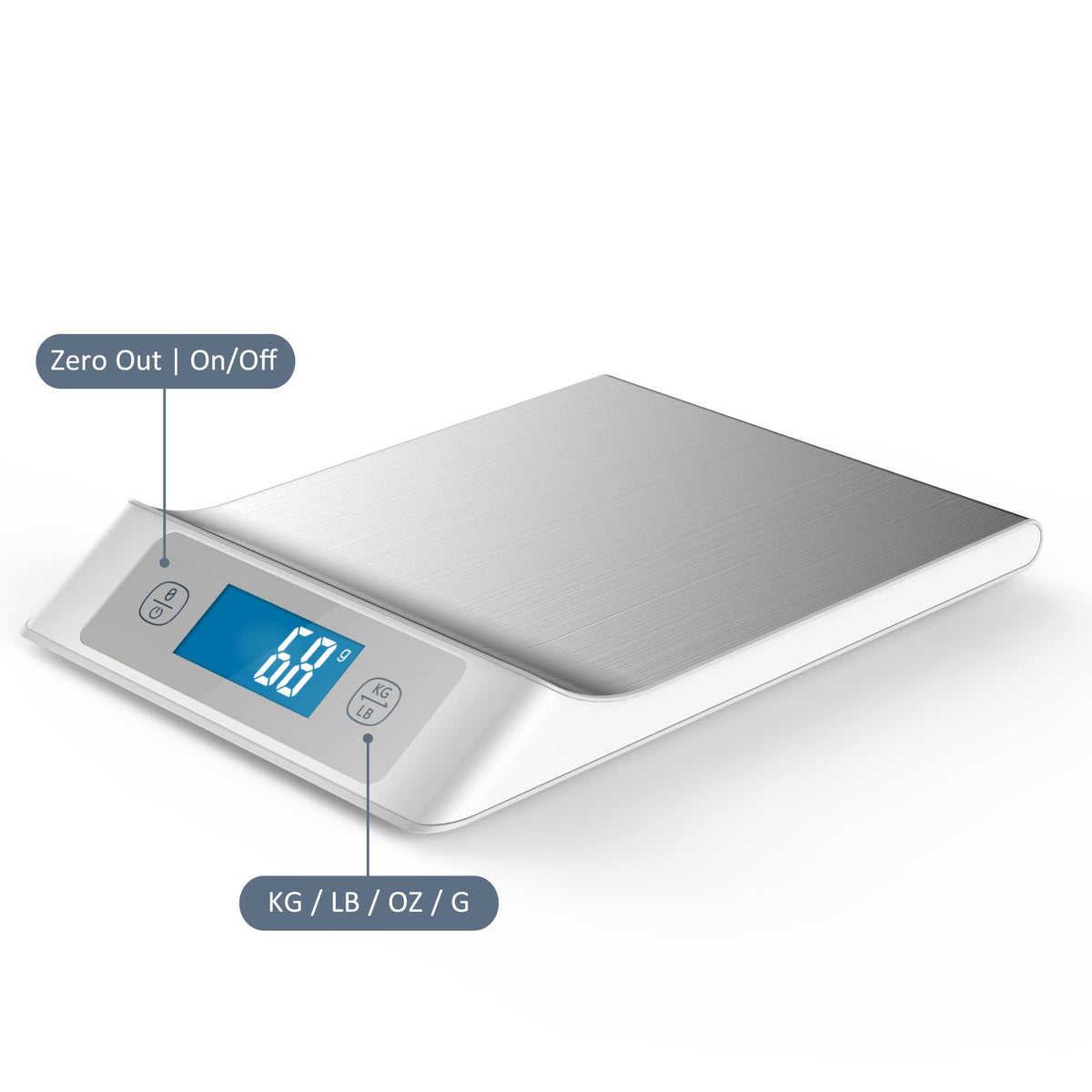 Digital Pet Scale 33 lbs Removable Tray Grey A3193