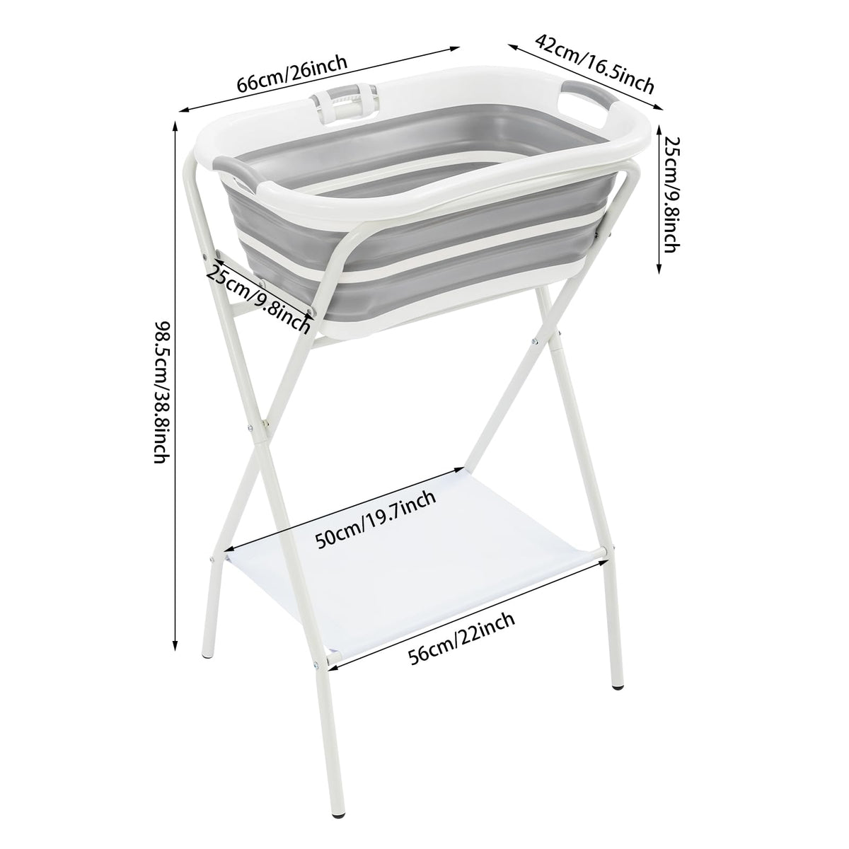 Foldable 2 in 1 Pet Bathtub with Stand W519