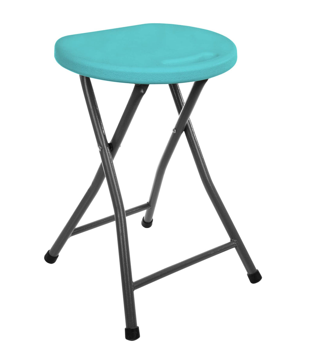 Folding Stools 18.5in Metal Heavy Duty 1 Pack Teal M38928