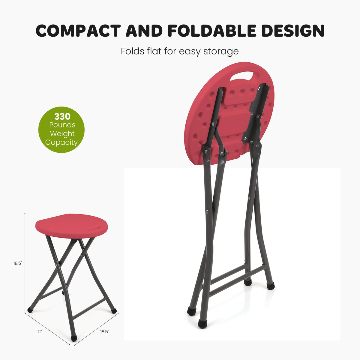 Folding Stools 18.5in Metal Heavy Duty 1 Pack Teal M38928