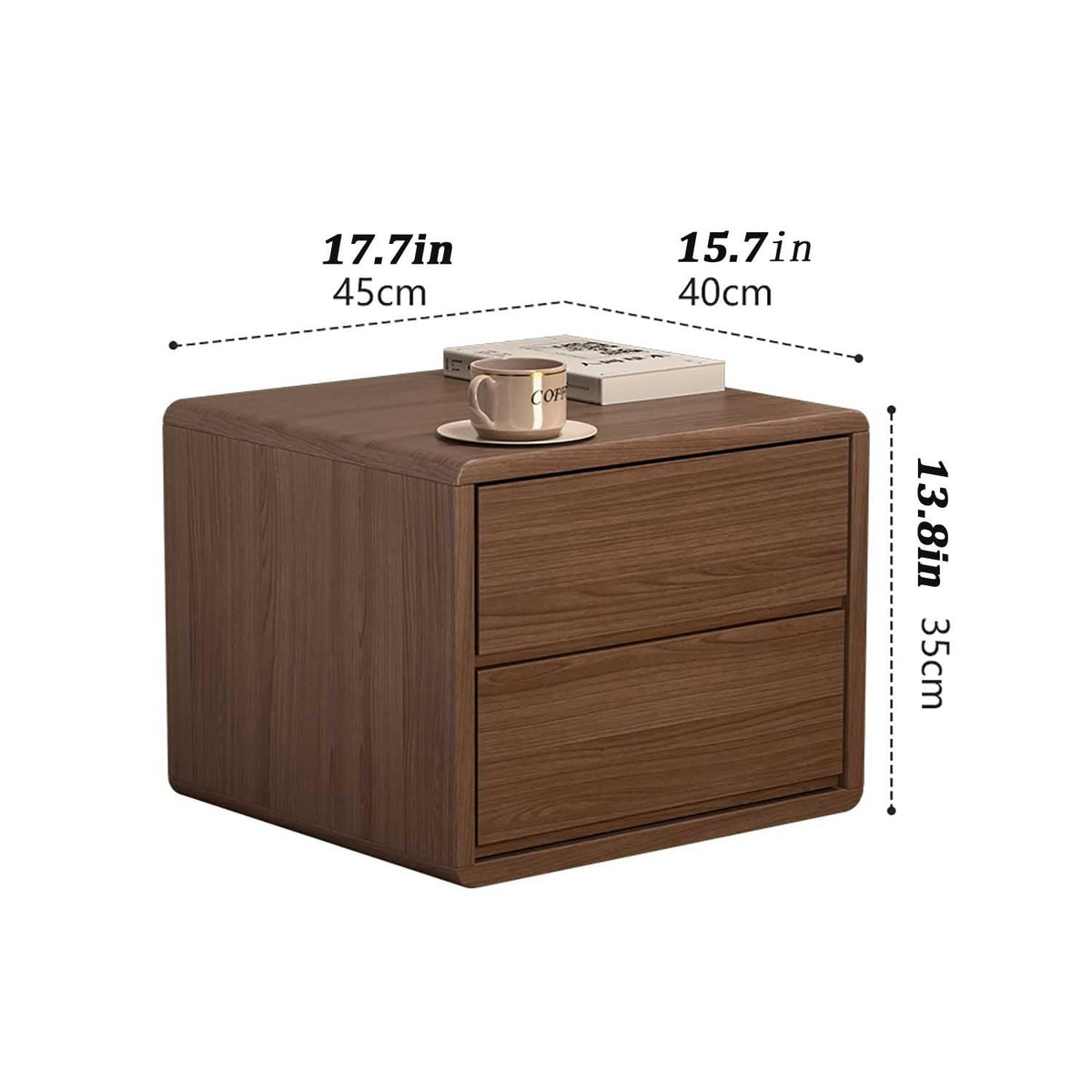 Brown 2 Drawer Nightstand I600
