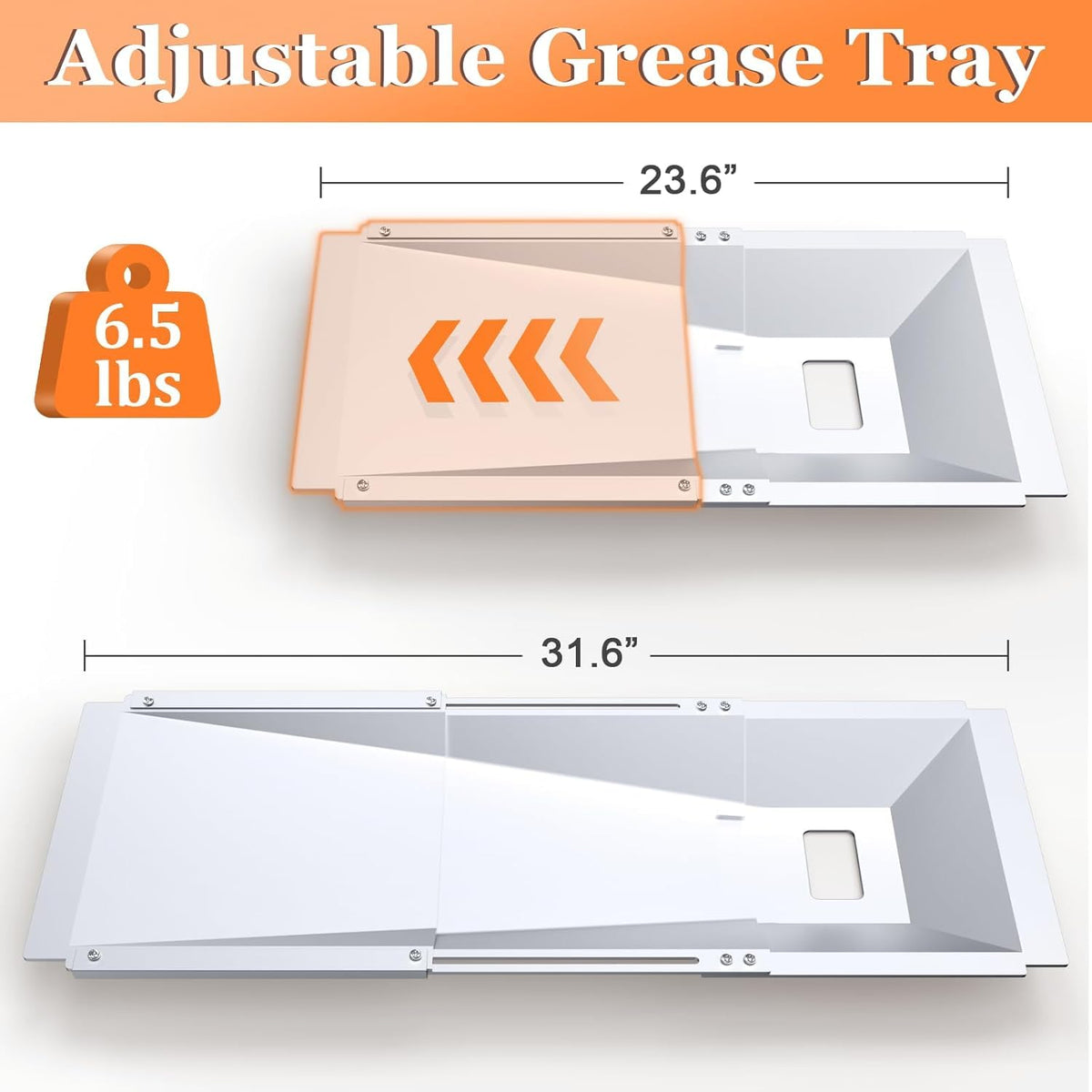 Universal Grease Tray with Catch Pan Adjustable Drip Pan for Gas Grill U93543