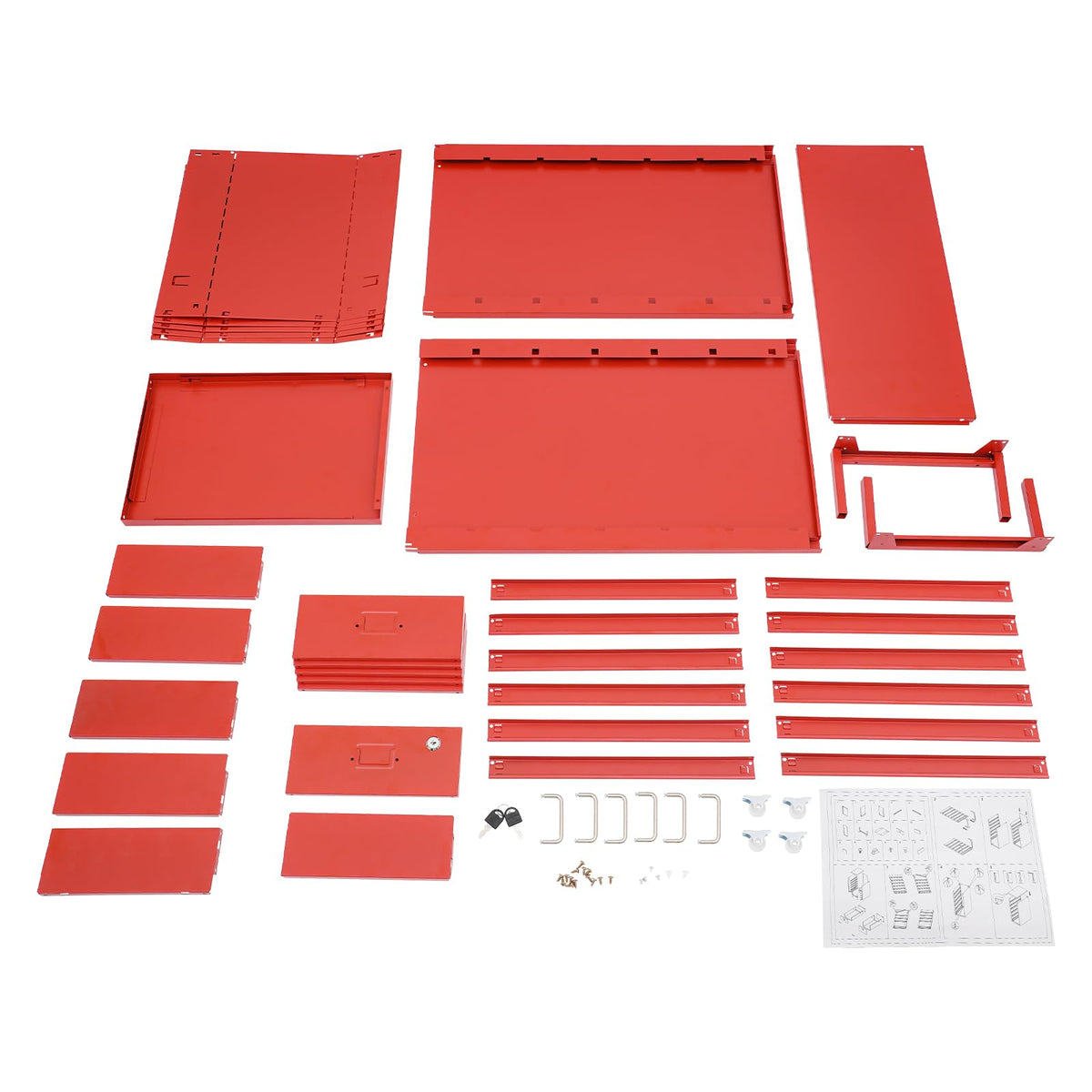 6 Drawer Metal Rolling File Cabinet with Lock Y35203