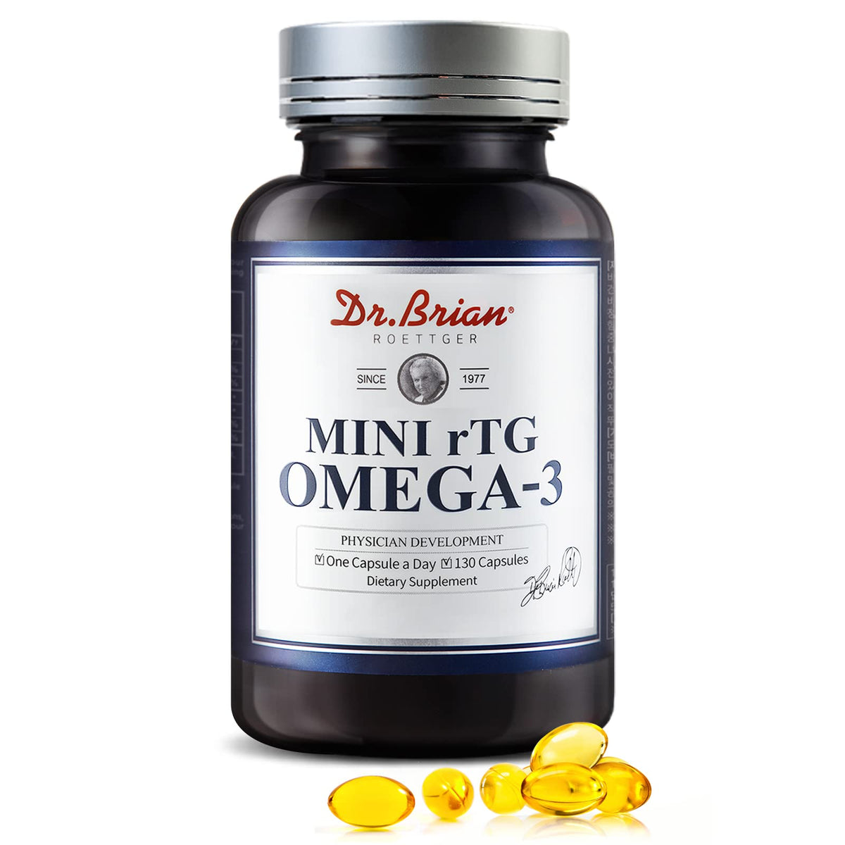 130 Softgel rTG Omega 3 Fish Oil Capsule with EPA/DHA Vitamin D E V5265