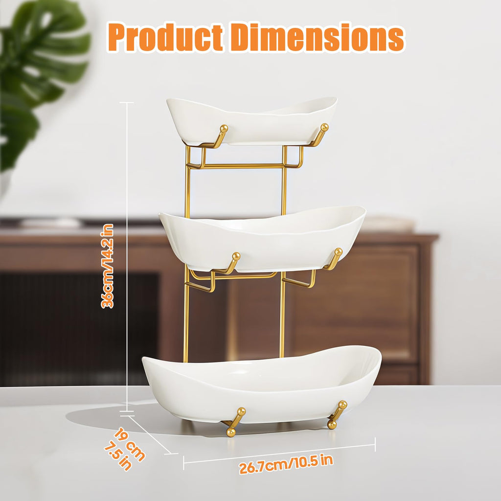 3 Tier Ceramic Fruit Basket M874