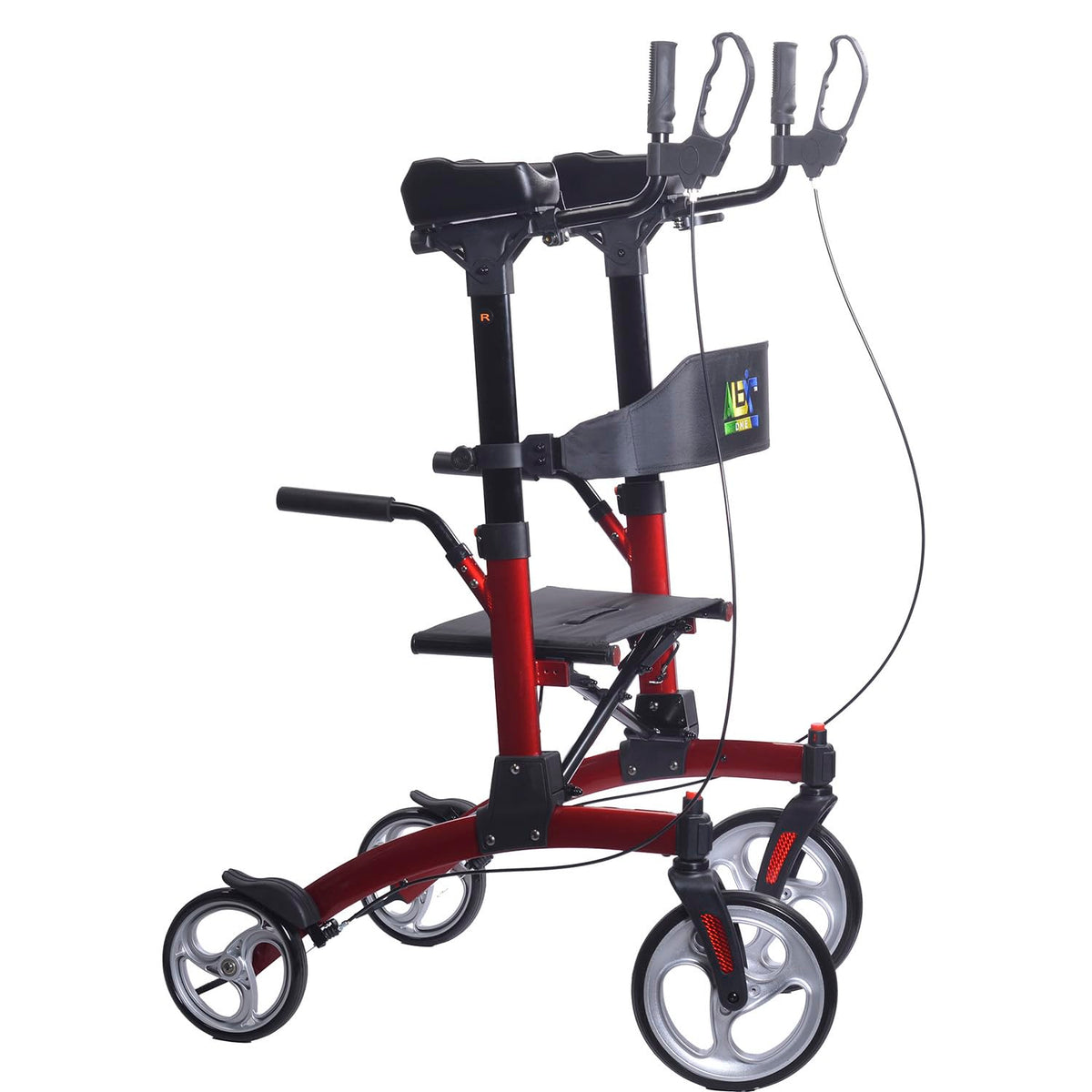 Red Aluminum Rollator with Loop Brakes Q169