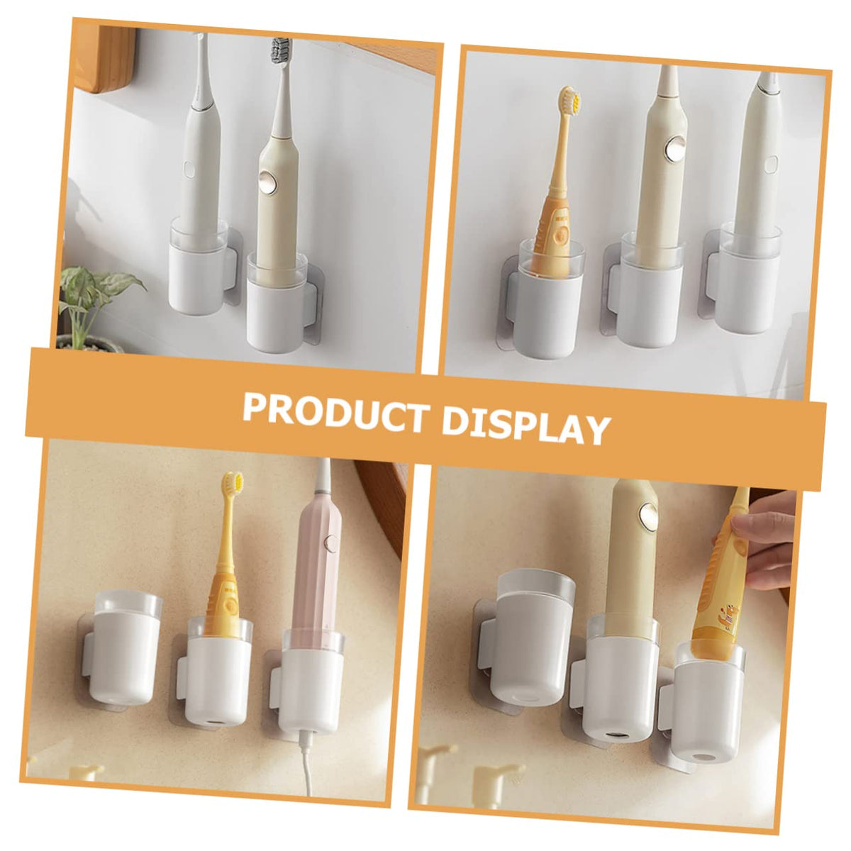 Wall Mounted Toothbrush Holder 2 Pack Plastic B8803
