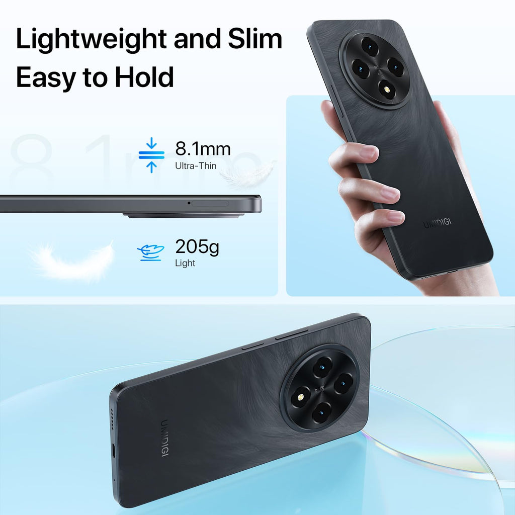 Android 14 6.9" HD+ 120Hz Octa-core 16GB +256GB 6000mAh 50MP Triple Camera Dual 4G LTE NFC Black Smartphone L45411