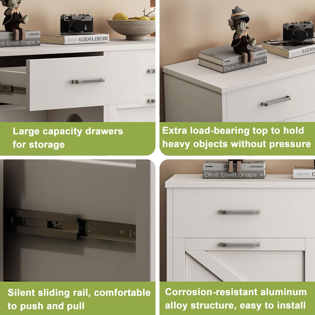 White Wooden Tilt Out Trash Cabinet C8049