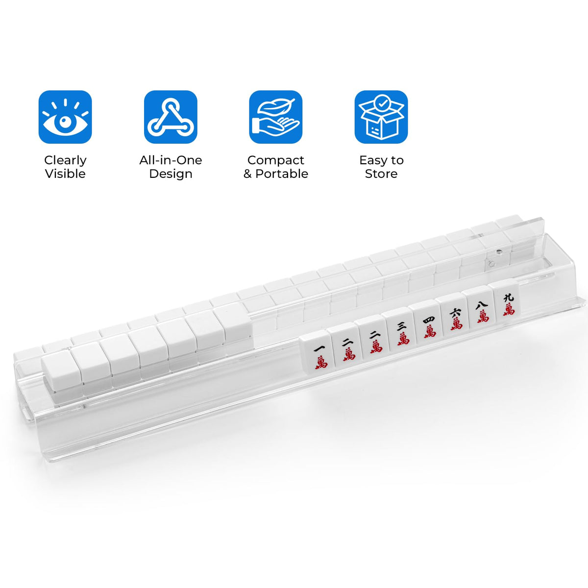 Clear 20-Inch Acrylic Mahjong Racks with Magnetic Pushers, Set of 4 H998883