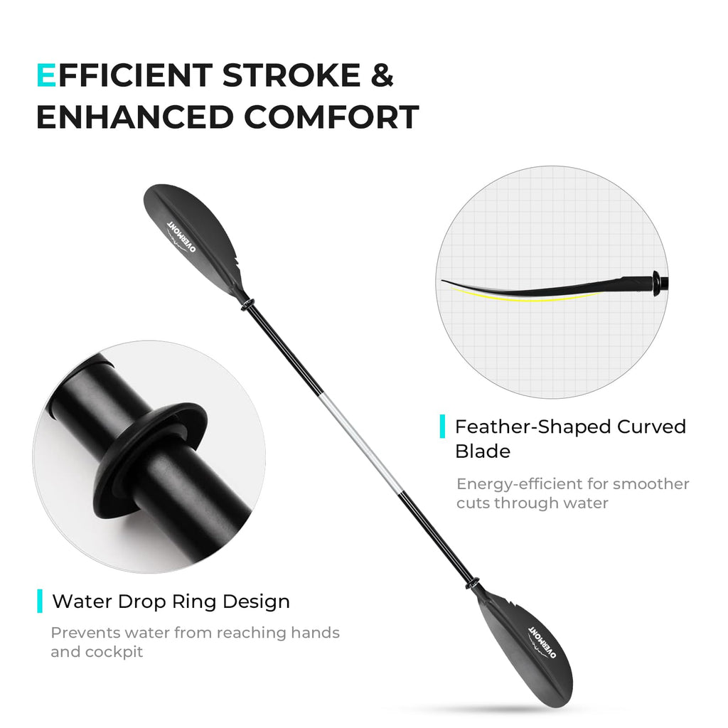 Heavy Duty Aluminum Alloy Kayak Paddles with Leash W4355