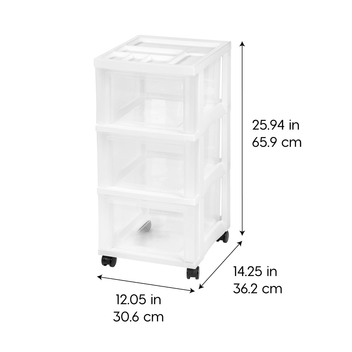 3 Drawer Rolling Storage Cart A1637