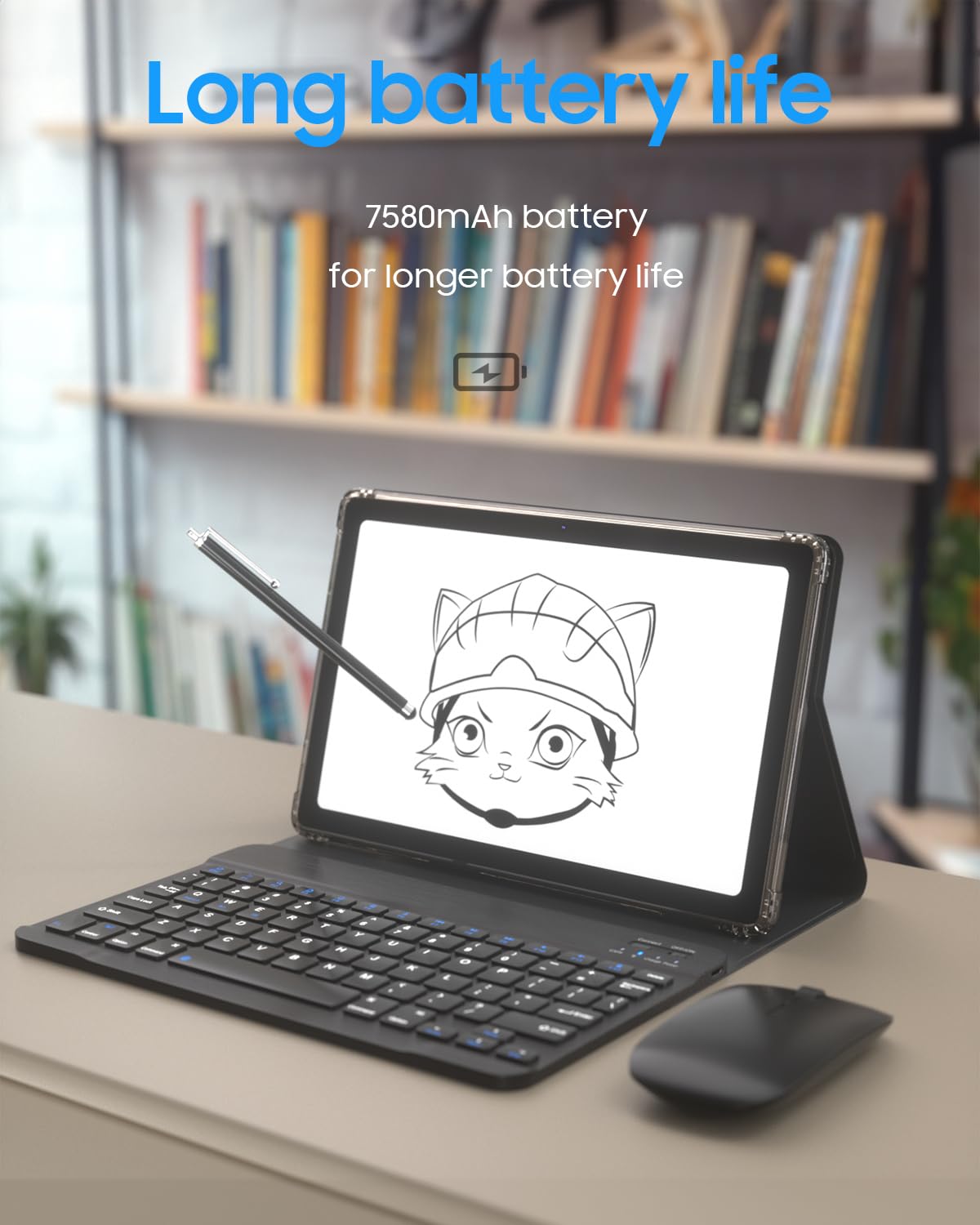 Android 13.0 10.4 Inch 16GB RAM 128GB ROM 2 in 1 Black Tablet P489