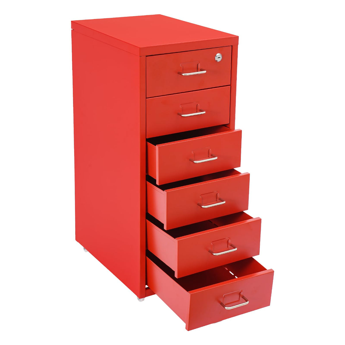 6 Drawer Metal Rolling File Cabinet with Lock Y35203