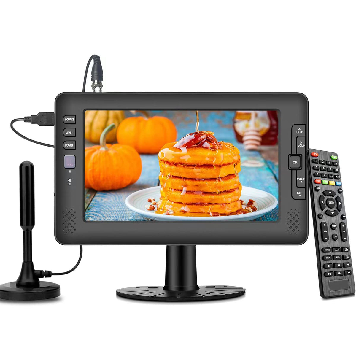 9" IPS Screen Portable TV with ATSC Tuner and Rechargeable Battery U132