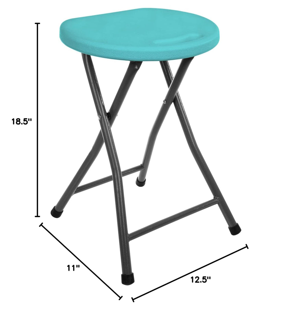 Folding Stools 18.5in Metal Heavy Duty 1 Pack Teal M38928