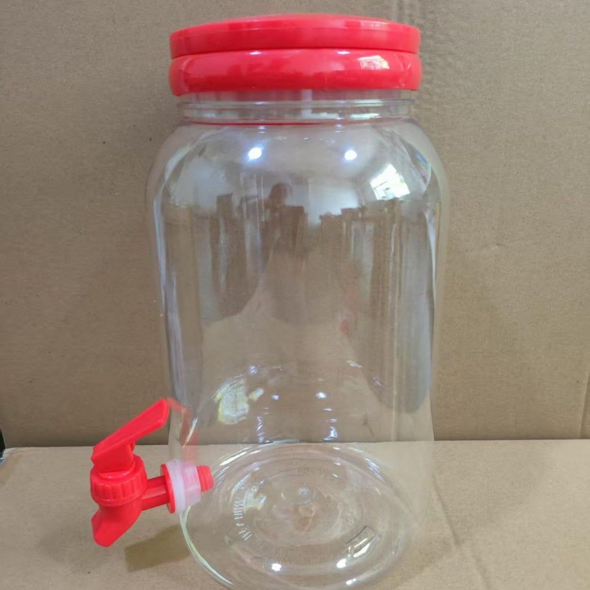 3.8L Clear PE Juice Bottle with Spigot E63467