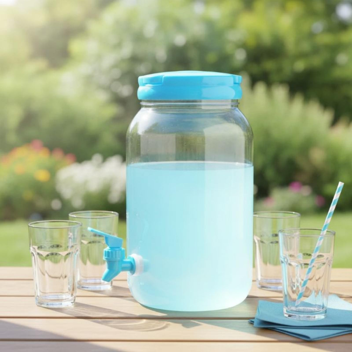 3.8L Clear PE Juice Bottle with Spigot E63467
