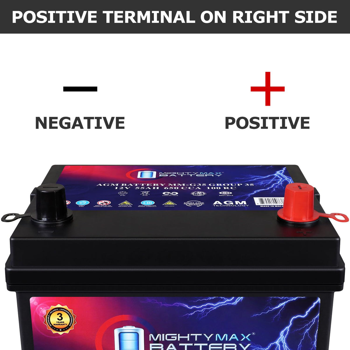 12V 55Ah AGM Replacement Battery L67209
