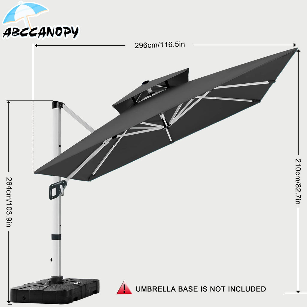 Cantilever Double Top Outdoor Offset Umbrella with 360° Rotation T667