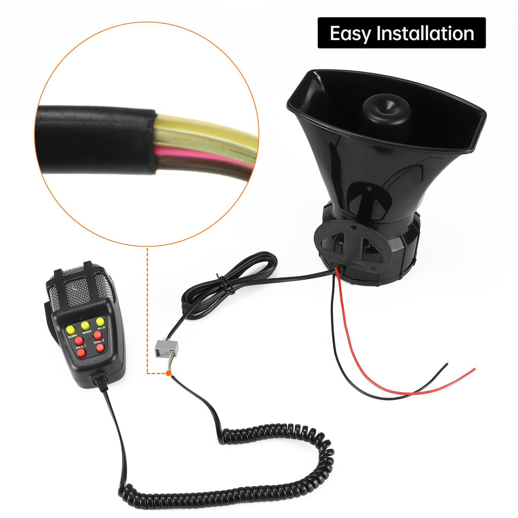 12V 100W 7-Sound Alarm Horn Siren Speaker L23770