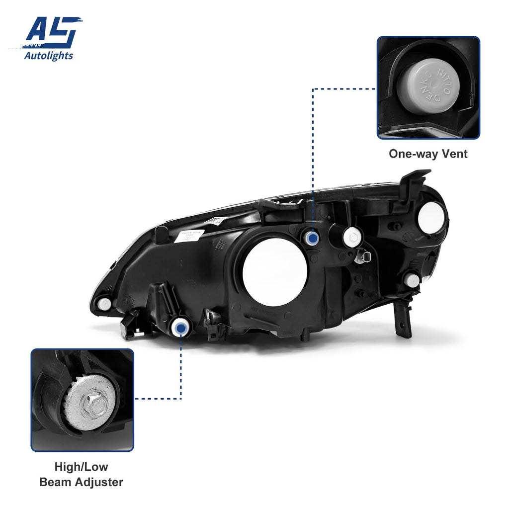 Headlight Assembly with Chrome Housing Amber Reflector Driver and Passenger Side F82462