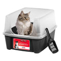 High Sided Cat Litter Box with Scatter Shield, Black R223439