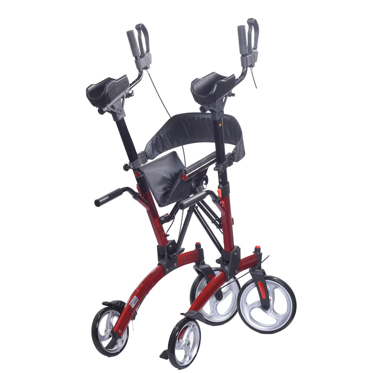 Red Aluminum Rollator with Loop Brakes Q169