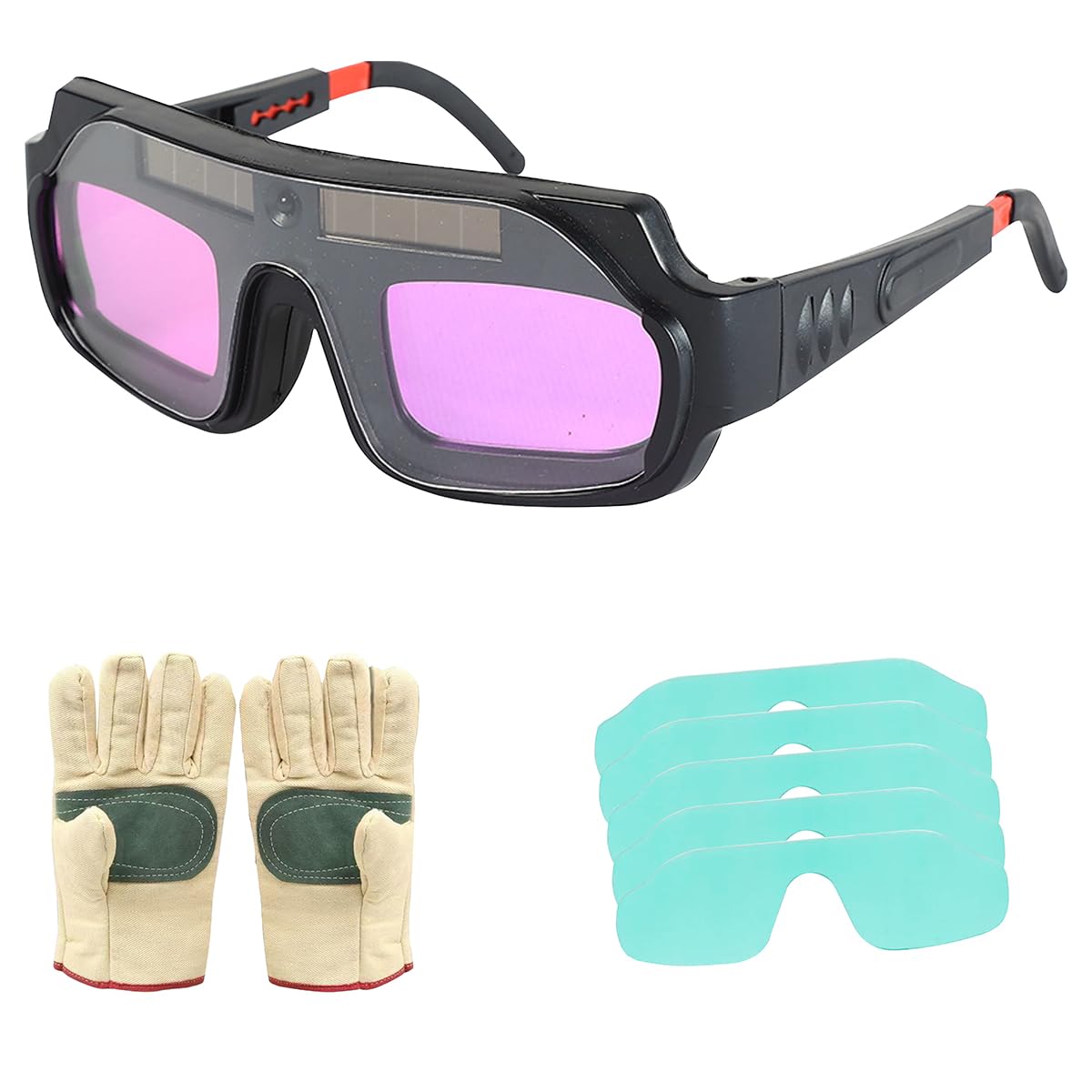 Auto Darkening Welding Glasses with Gloves and PC Lens M51674