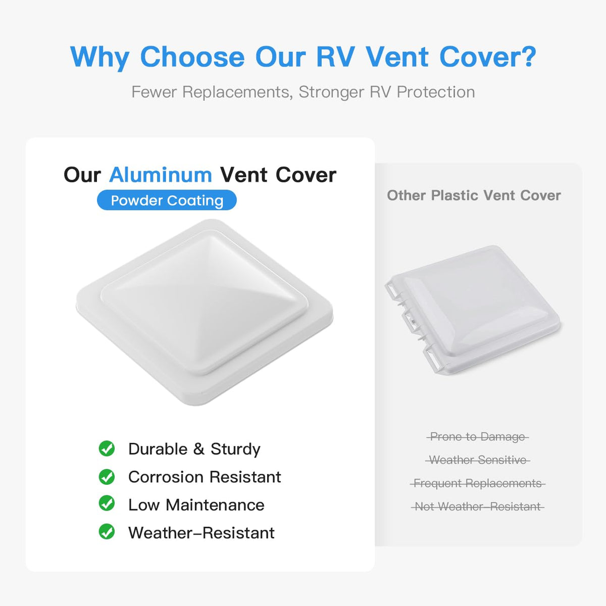 Aluminum RV Roof Vent Cover 14x14 In D2964