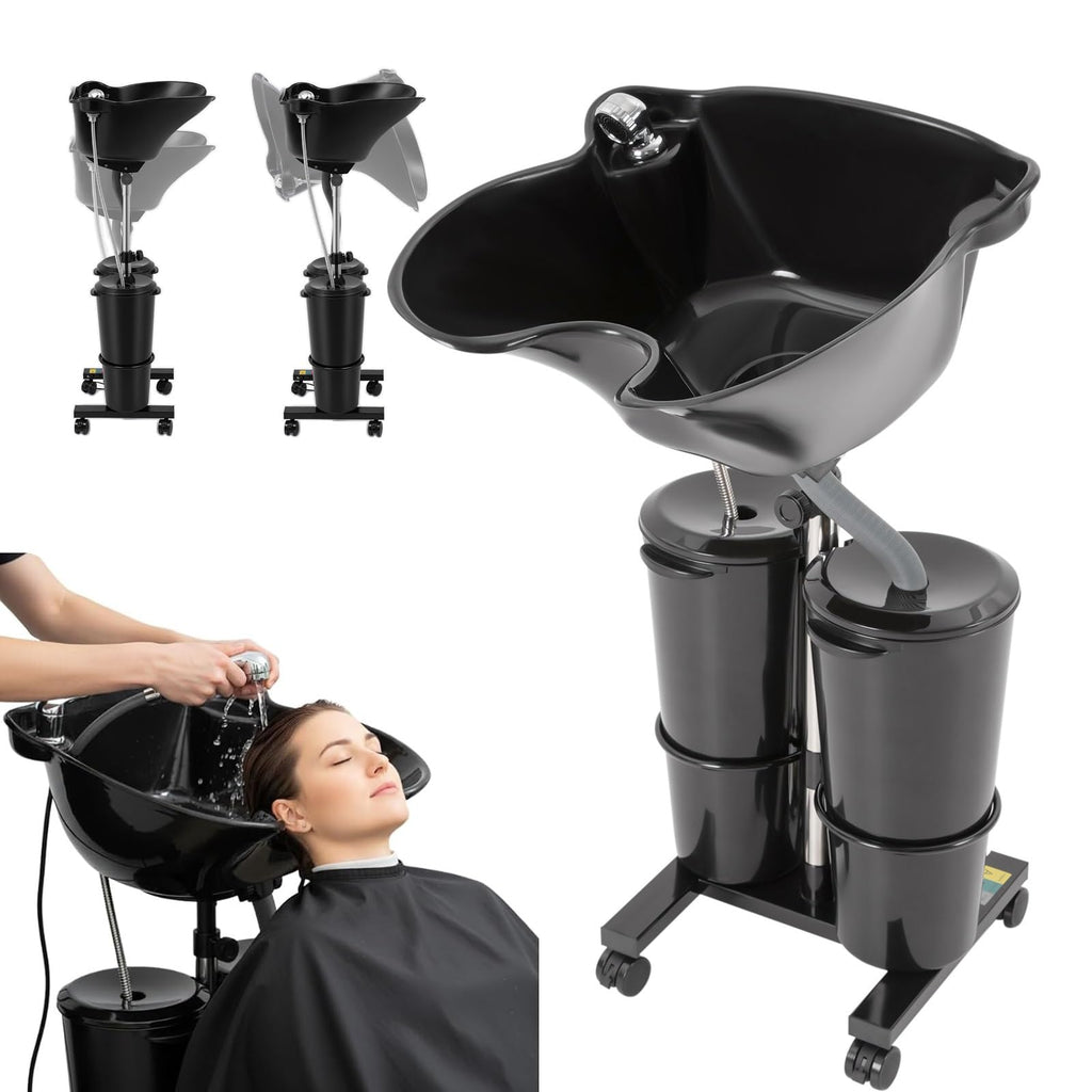 Portable Height Adjustable Shampoo Bowl with Electric Pump Q8284
