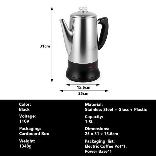 12 Cup Stainless Steel Electric Coffee Maker V807177
