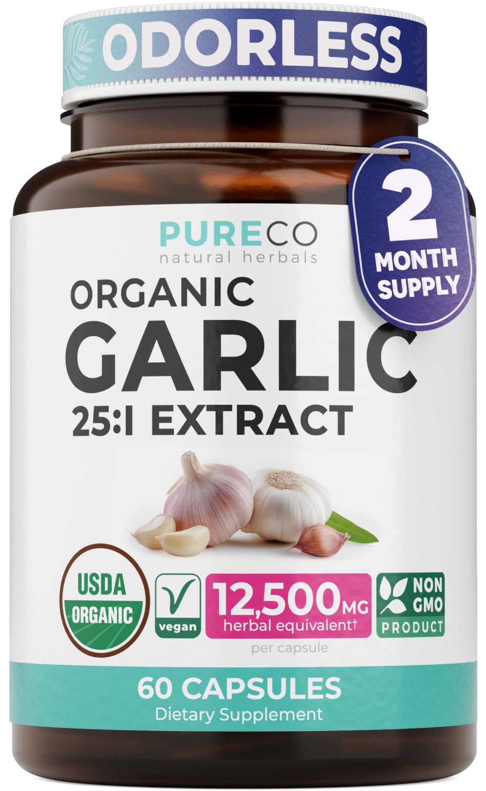 USDA Organic Odorless Garlic Capsules E100549