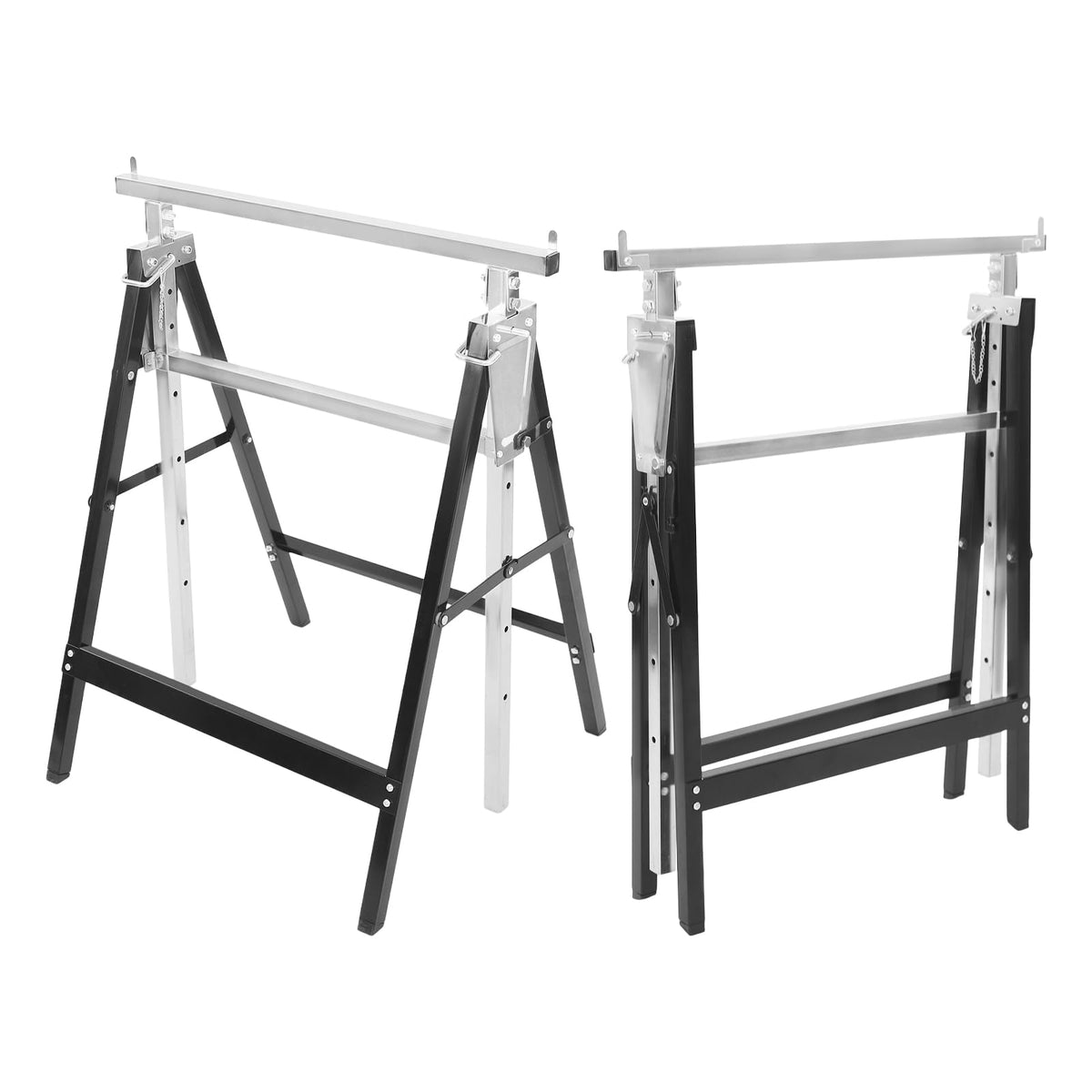 Foldable Steel 2 Pack Adjustable Height Saw Horses M1236