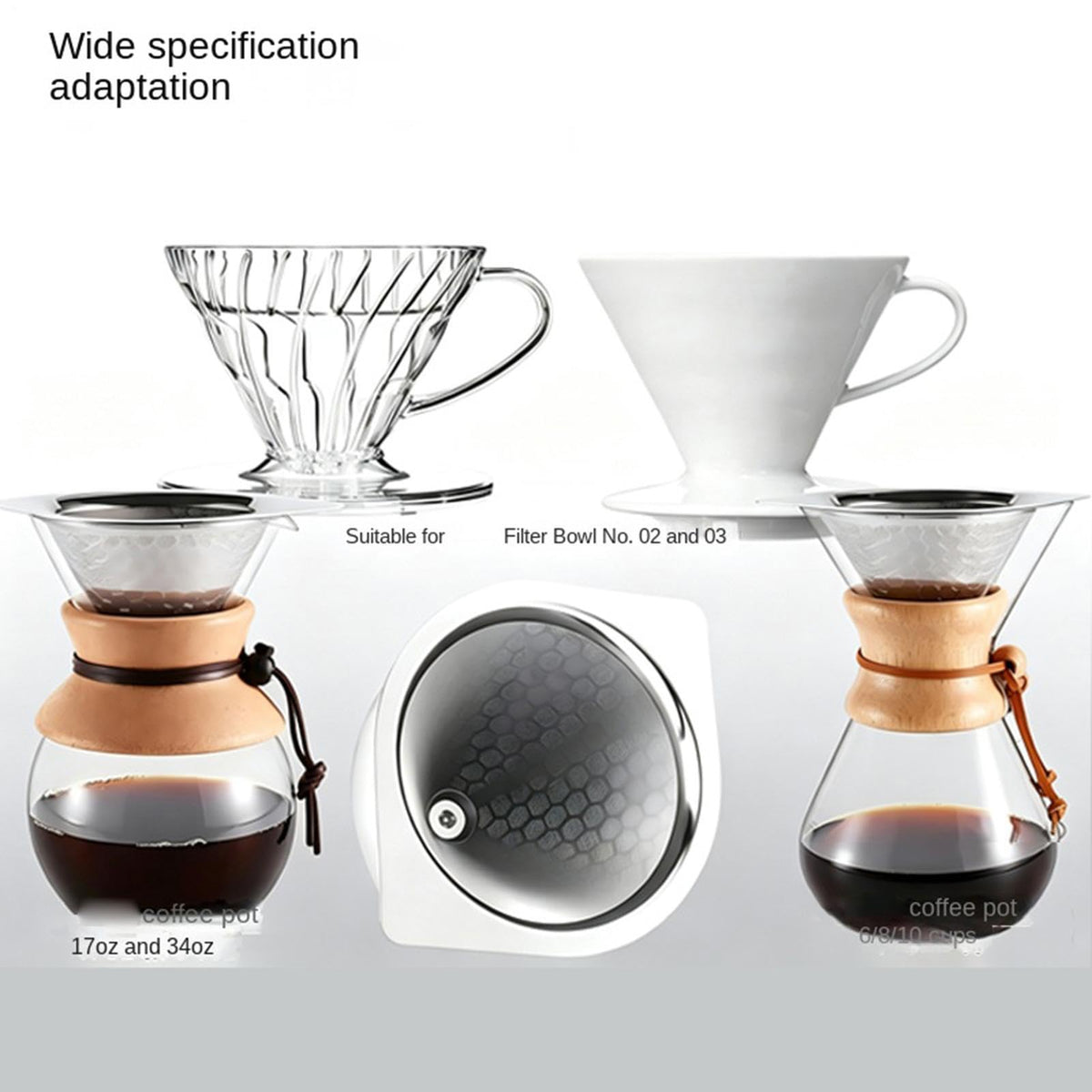 Stainless Steel Fine Mesh Drip Coffee Filter W2532